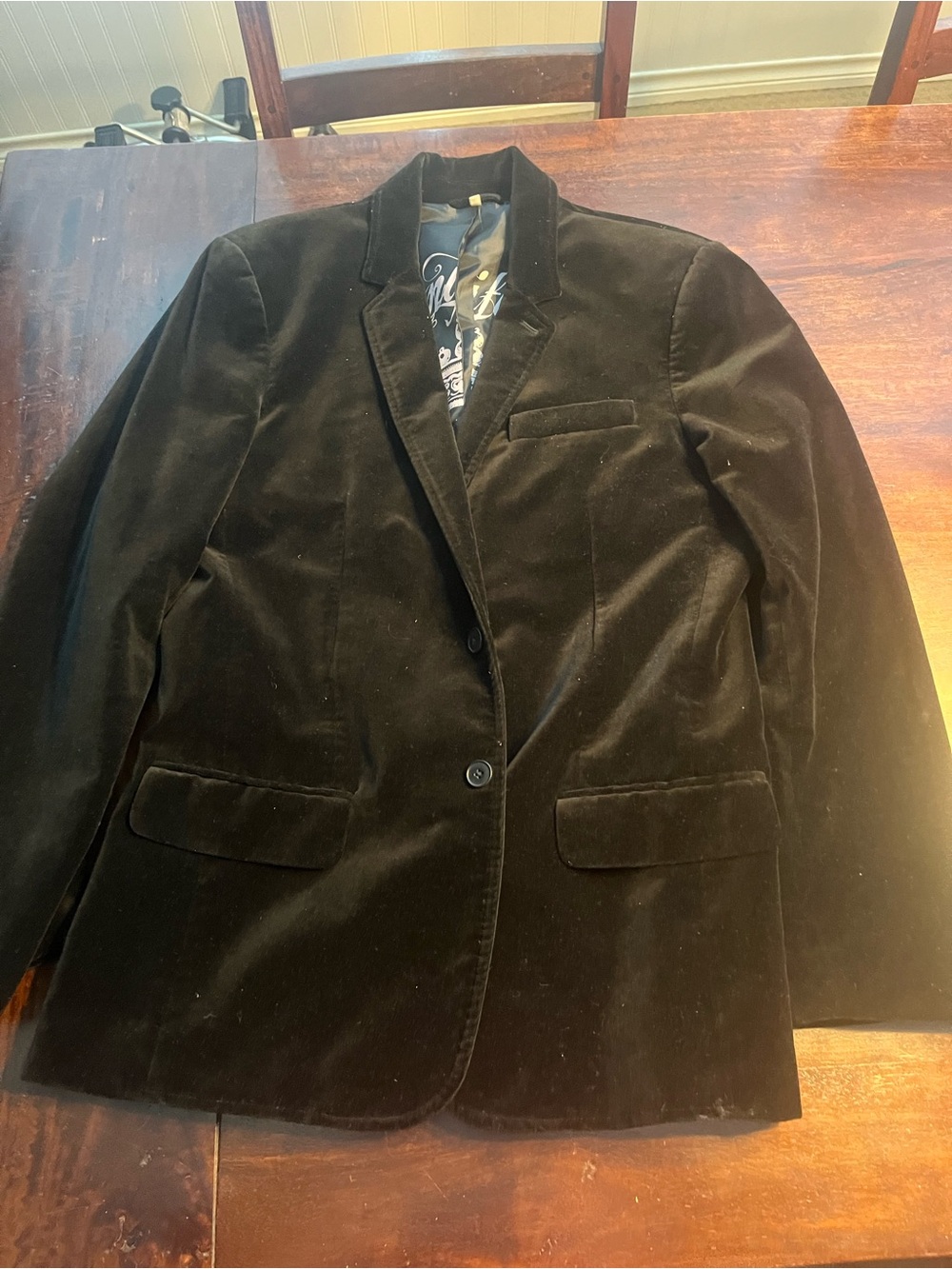 Juicy Couture Black Velvet Blazer with Satin Lining